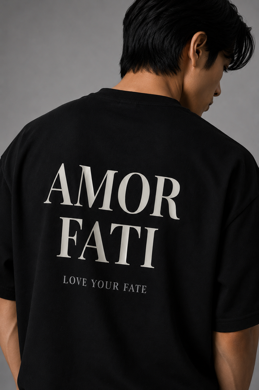 AMOR FATI — Oversized Tee: Embrace Every Chapter of Your Journey